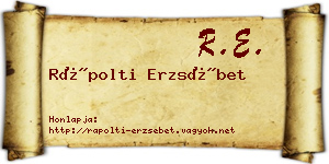 Rápolti Erzsébet névjegykártya
